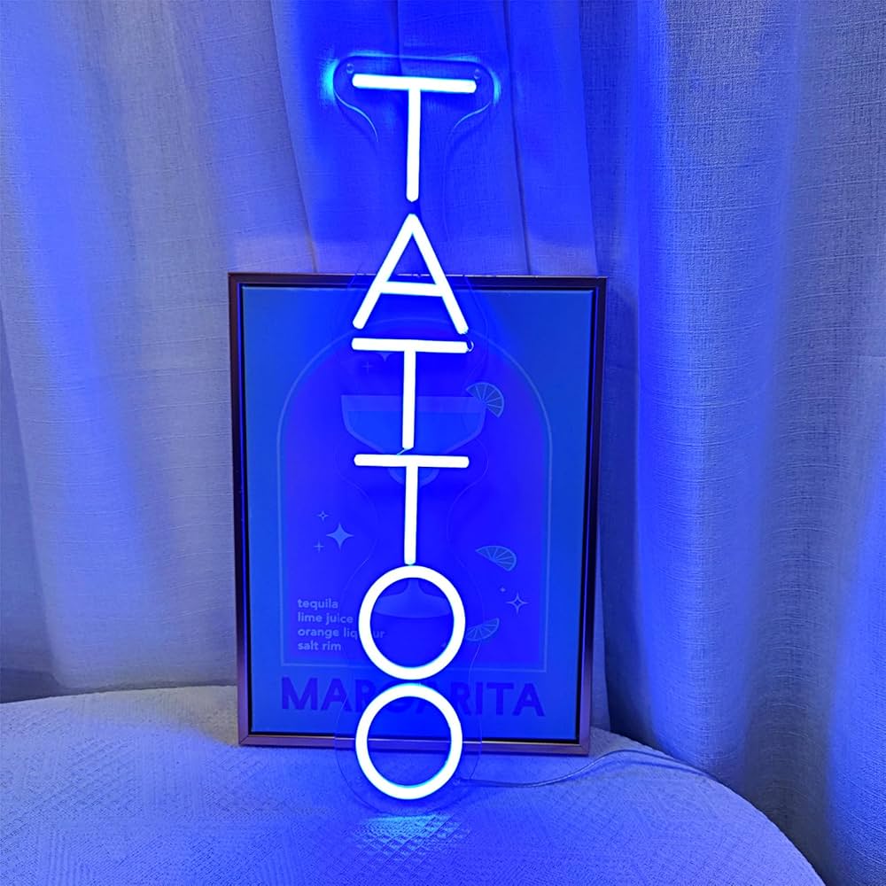 Amazon.co.jp: TATTOO ネオンサイン 壁装飾用 TATTOO 23×5インチ
